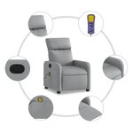 vidaXL Fauteuil de massage inclinable Gris clair Tissu