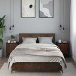 vidaXL Tables de chevet 2 Pièces chêne marron bois d'ingénierie et métal