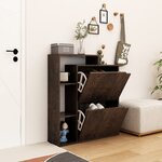 Vidaxl armoire à chaussures chêne fumé 79 5x24x90 5 cm aggloméré
