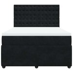 vidaXL Sommier à lattes de lit avec matelas Noir 140x200 cm Velours