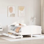 vidaXL Cadre de lit sans matelas blanc 120x190 cm bois de pin massif
