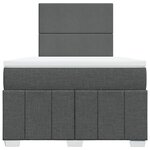 vidaXL Sommier à lattes de lit avec matelas gris foncé 120x190cm tissu