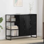 vidaXL Meuble d'appoint Chêne noir 96 5 x 30 x 75 cm Bois d'ingénierie
