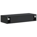 vidaXL Table d'appoint murale Noir 87 5 x 34 5 x 17 cm