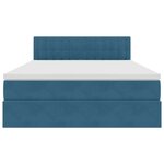 vidaXL Lit de Rangement avec matelas Bleu foncé 140 x 200 cm Velours