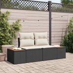 vidaXL Canapé de jardin Noir 184 x 62 x 85cm polyrotin