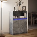 vidaXL Buffet avec LED gris béton 72x34x100 cm bois d'ingénierie