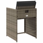 vidaXL Chaises de jardin avec coussins lot de 4 gris résine tressée