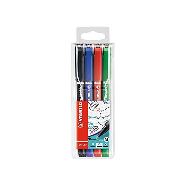 Feutre à pointe fine SENSOR M  étui plastique de 4 x 5 STABILO