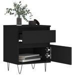 vidaXL Tables de chevet 2 Pièces noir 40x35x50 cm bois d’ingénierie