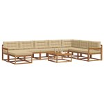 vidaXL Ensemble de canapés d'extérieur 9 Pièces Naturel et Beige