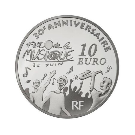 Pièce de monnaie 10 euro France 2011 argent BE – Europa (Fête de la musique)