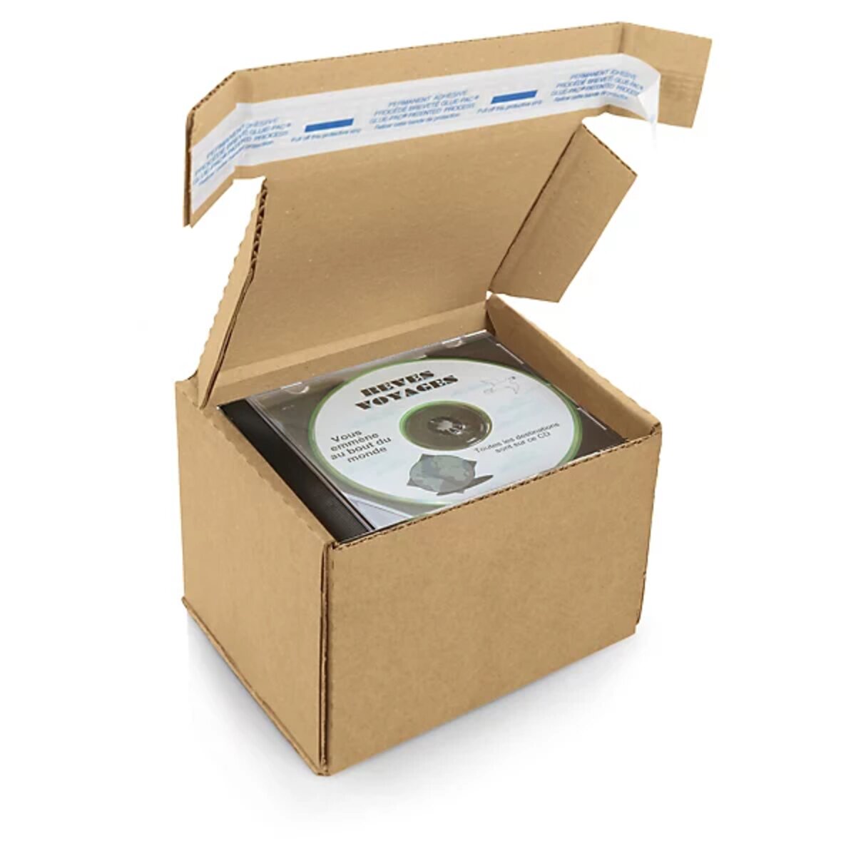Boîte carton brune avec fermeture adhésive ecologique et eco-responsable