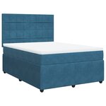 vidaXL Sommier à lattes de lit et matelas Bleu foncé 160x200cm Velours