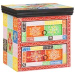 vidaXL Cabinet de chevet Multicolore 40x30x40 cm Bois massif Mango