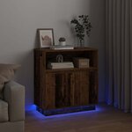 vidaXL Buffet avec LED Bois Ancien 71 x 34.5 x 75 cm Bois d'ingénierie