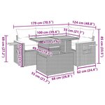 vidaXL Salon de jardin avec coussins 5 Pièces beige résine tressée acacia