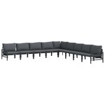 vidaXL Ensemble de canapé de jardin 9 Pièces Anthracite Acier
