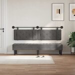 vidaXL Tête de lit suspendue Avec lumière LED Gris foncé Velours