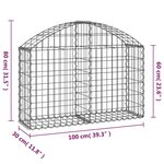 vidaXL Panier de gabions arqué 100x30x60/80 cm Fer galvanisé