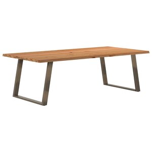 vidaXL Table à manger et bord naturel bois massif chêne rectangulaire