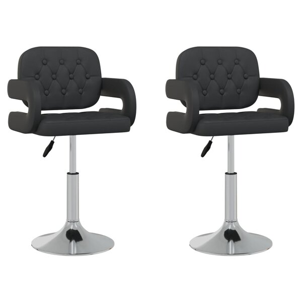 vidaXL Chaises à manger pivotantes lot de 2 noir similicuir