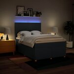 vidaXL Sommier à lattes de lit avec matelas Bleu 140x190 cm Tissu