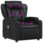 vidaXL Fauteuil de massage inclinable Noir Similicuir