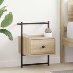 vidaXL Table de chevet murale 2 Pièces chêne sonoma 35x30x51 cm