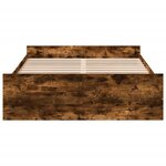 vidaXL Cadre de lit et tiroirs chêne fumé 140x190 cm bois d'ingénierie