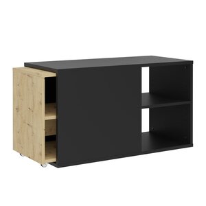 FMD Meuble TV avec 2 compartiments ouverts 133 5x39 9x49 2 cm