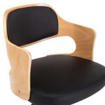 vidaXL Chaise pivotante de bureau Noir Bois courbé et similicuir