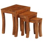 vidaXL Table gigogne 3 Pièces Bois massif d'acacia 50x35x50 cm Marron