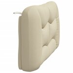 vidaXL Coussin de tête de lit crème 120 cm tissu