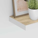 vidaXL Étagères murales 4 Pièces Chêne et blanc 23x23 5x3 8 cm MDF