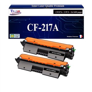 T3AZUR -2x Toners compatibles avec HP CF217A (17A) pour HP LaserJet Pro M102a  M102w  MFP M130a  M130fn  M130fw  M130nw