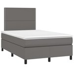 vidaXL Sommier à lattes de lit avec matelas gris 120x190 cm similicuir