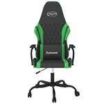 vidaXL Chaise de jeu de massage Noir et vert Similicuir