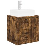 vidaXL Vanité de lavabo mural Chêne fumé 49 5 x 41 x 62 5 cm