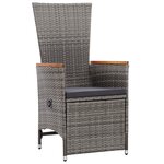 vidaXL Set de 5 pièces de salle à manger de jardin avec coussins en Rattan Gris