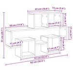 vidaXL Étagère Murale Chêne Noir 82 x 15 x 51 cm Bois d'ingénierie
