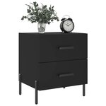 vidaXL Tables de chevet 2 Pièces noir 40x35x47 5 cm bois d’ingénierie