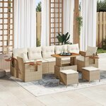 vidaXL Ensemble de canapé de jardin 10 Pièces Beige polyrotin