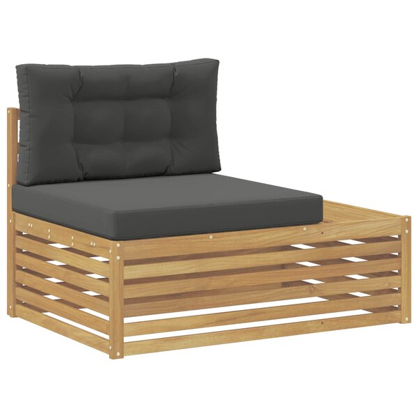vidaXL Canapé d'extérieur en bout avec coussin Blanc 115 x 83 x 73 cm