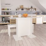 Vidaxl table de salle à manger blanc 110 x 60 x 75 cm bois ingénierie