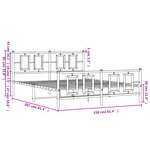 vidaXL Cadre de lit métal sans matelas avec pied de lit noir 150x200cm