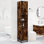 vidaXL Armoire de salle de bain chêne fumé bois d'ingénierie et métal