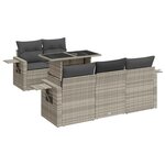 vidaXL Salon de jardin 6 Pièces avec coussins gris clair résine tressée