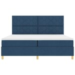 vidaXL Lit à ressorts avec matelas Bleu 200 x 200 cm tissu
