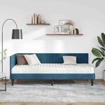 vidaXL Cadre de lit d'angle avec matelas Bleu 80 x 200 cm Velours